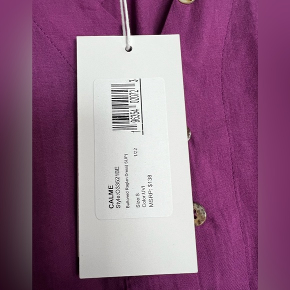 Johnny Was CALME Buttoned Raglan Slip Dress 'Ultra Violet'  NEW - Picture 9 of 10